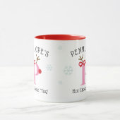 Girls Personalized Reindeer P Hot Chocolate Mug Mok (Midden)