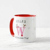 Girls Personalized Reindeer W Hot Chocolate Mug Mok (Voorkant links)