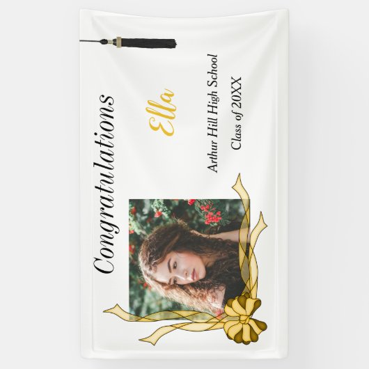 Girl's Photo Afstuderen Banner (Verticaal)