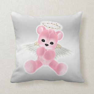 Girl's Pink Angel Teddy Bear Kussen