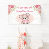 Girls Pink Beer Floral Custom Baby shower Banner (Insitu)