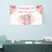 Girls Pink Beer Floral Custom Baby shower Banner (Beurs)