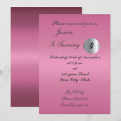 Girls Pink Birthday Party Invitation Kaart (Voorkant / Achterkant)