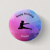 Girls Pink / Blue Happy Birthday Button (Voorkant)