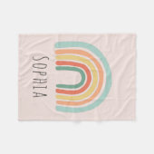 Girls Pink Boho Rainbow Kinderen Fleece Deken (Voorkant (Horizontaal))