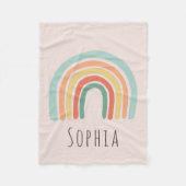 Girls Pink Boho Rainbow Kinderen Fleece Deken (Voorkant)