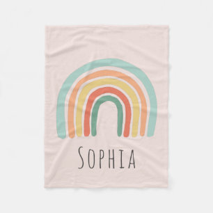 Girls Pink Boho Rainbow Kinderen Fleece Deken