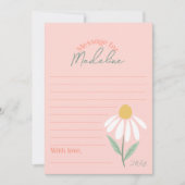 Girls Pink Daisy First Birthday Time Capsule Cards Kaart (Voorkant)