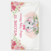 Girls Pink Elephant Floral Custom Baby shower Spandoek (Verticaal)