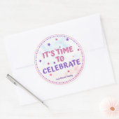 Girls Pink Favor Birthday Party Gymnastiek Ronde Sticker (Envelop)