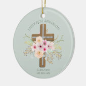 Girls Pink floral BAUTIZO Baptism Bautismo Named Keramisch Ornament (Links)