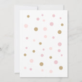 Girl's Pink Gold Birthday Party Invitation Kaart (Achterkant)