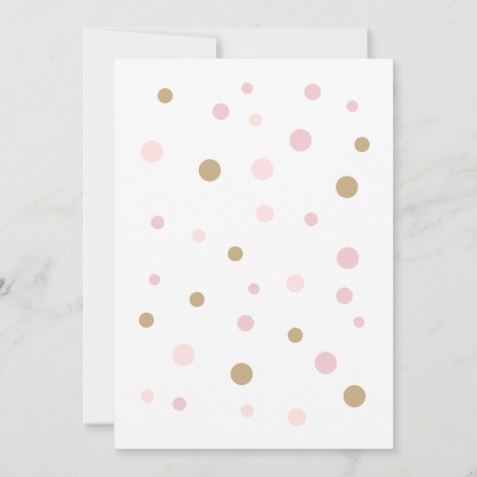 Girl's Pink Gold Birthday Party Invitation Kaart (Achterkant)