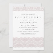 Girls Pink Lace 14e verjaardag Kaart (Voorkant)