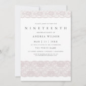 Girls Pink Lace 19e verjaardag Kaart (Voorkant)