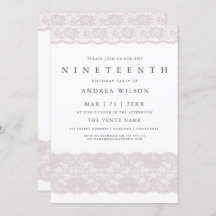 Girls Pink Lace 19e verjaardag