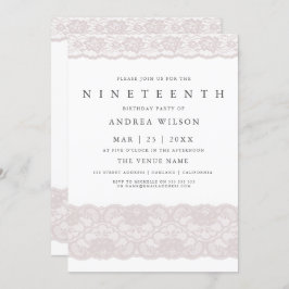 Girls Pink Lace 19e verjaardag Kaart