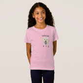 Girl's Pink Lucky Lab T-Shirt (Voorkant volledig)