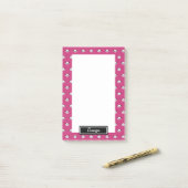 Girls Pink Personalized Panda Beer Animal Kinder Post-it® Notes (Op bureau)