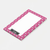 Girls Pink Personalized Panda Beer Animal Kinder Post-it® Notes (Schuin)