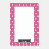Girls Pink Personalized Panda Beer Animal Kinder Post-it® Notes (Voorkant)