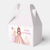 Girls Pink Princess Personalised Favour Box Bedankdoosjes (Voorkant Zijde)