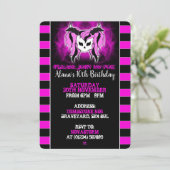 Girls Pink Skull Birthday-uitnodigingen Kaart (Staand voorkant)