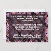 Girl's Pink Skull Halloween Party Kaart (Achterkant)