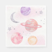 Girl's Pink Space Party servetten (Voorkant)