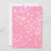 Girls Pink Sparkle 7th Birthday Party Invite Kaart (Achterkant)