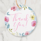 Girls Pink Spring Boho Waterverf Baby shower Bedankjes Labels (Voorkant)