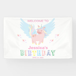 Girls Pink Unicorn Magical Day Birthday Party Spandoek