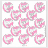 girls pink volleyball team stickers 13 athletes (Vel)