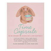 Girls Pink Woodland Bunny Time Capsule Sign Perfect Poster (Voorkant)