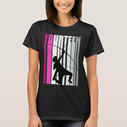 Girls Pinky Archery 14th Birthday Bow Arrow Archer T-shirt (Voorkant)