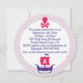 Girls Pirate Any Age Birthday Party Kaart (Achterkant)