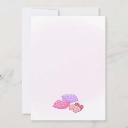 Girls Pizza & Pajama Party Invite - Sleepover Fun Kaart (Achterkant)