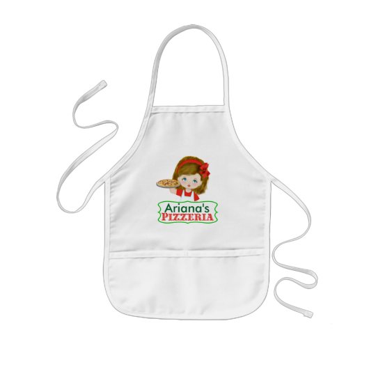 Girls Pizzeria Party Apron Kinder Schort (Voorkant)