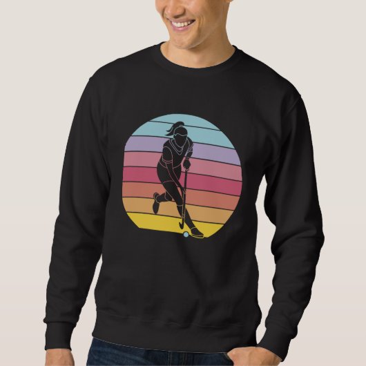 Girls Playing Hockey Rainbow Graphic Men Women Chi Trui (Voorkant)