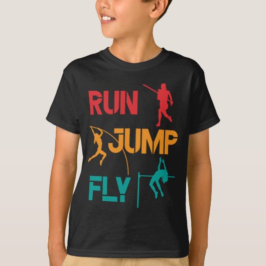 Girls Pole Vaulting Running Jumping T-shirt (Voorkant)