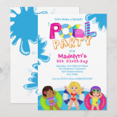 Girls Pool Party 8th Birthday Kaart (Voorkant / Achterkant)