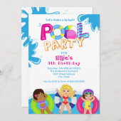 Girls Pool Party 9de verjaardag Kaart (Voorkant / Achterkant)