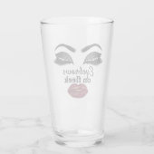 Girls Power Custom Bridal Red Kiss Lips Lashes Glas (Achterkant)
