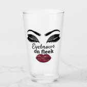 Girls Power Custom Bridal Red Kiss Lips Lashes Glas (Voorkant)