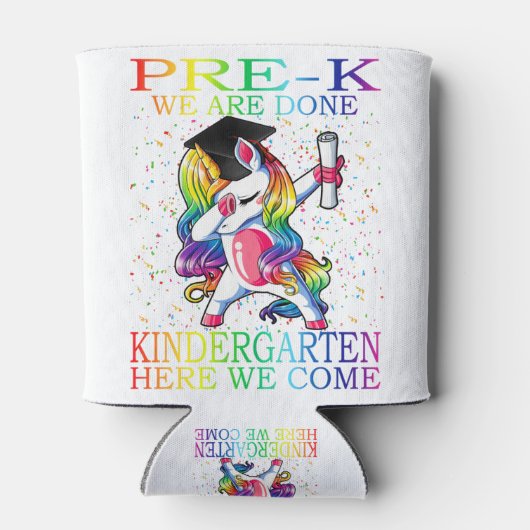 Girls Pre-K Afstuderen Magical Unicorn Gift Blikjeskoeler (Achterkant)