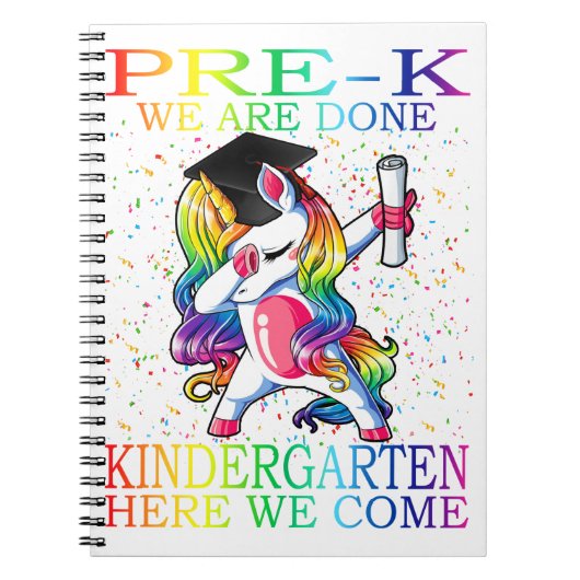 Girls Pre-K Afstuderen Magical Unicorn Gift Notitieboek (Voorkant)