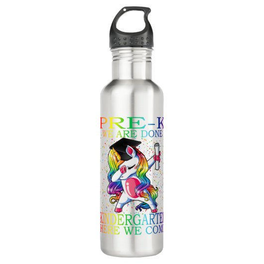 Girls Pre-K Afstuderen Magical Unicorn Gift Waterfles (Voorkant)
