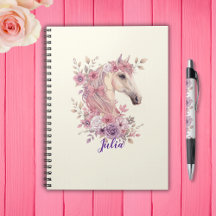 Girls Pretty Ponies Pastel Floral Horse