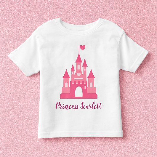 Girls Princess Castle Personalised T-Shirt