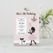 Girls Princess Invite, Tea party Invitation Kaart (Staand voorkant)